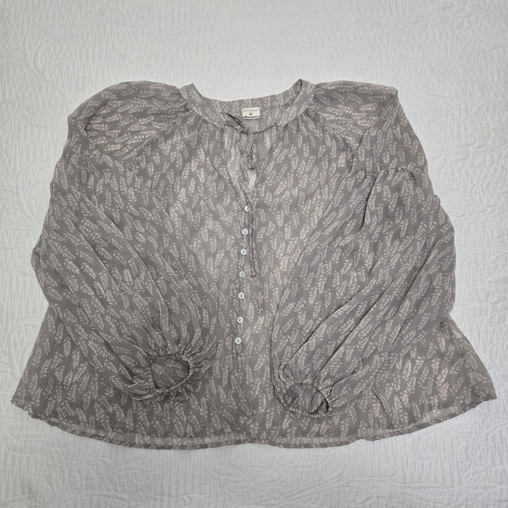 By Together + Collection‎ Womens Medium Blouse Boho Oversized Wheat Fairy Flowy - Picture 3 of 16